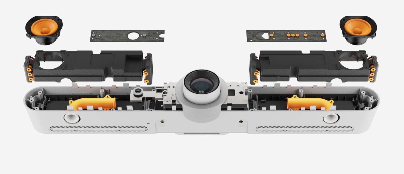 Logitech Rally Bar All-in-One Video Conferencing Camera 2 Exploded rally bar speaker diagram
